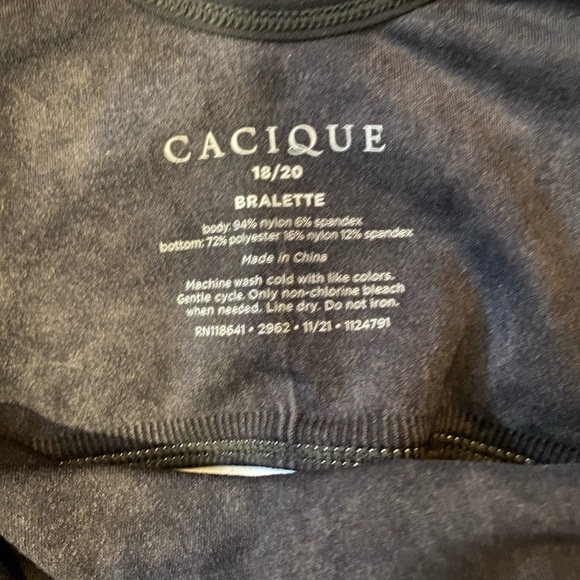 Cacique Black and White Bralette Sports Bra Intimates - Picture 4 of 5